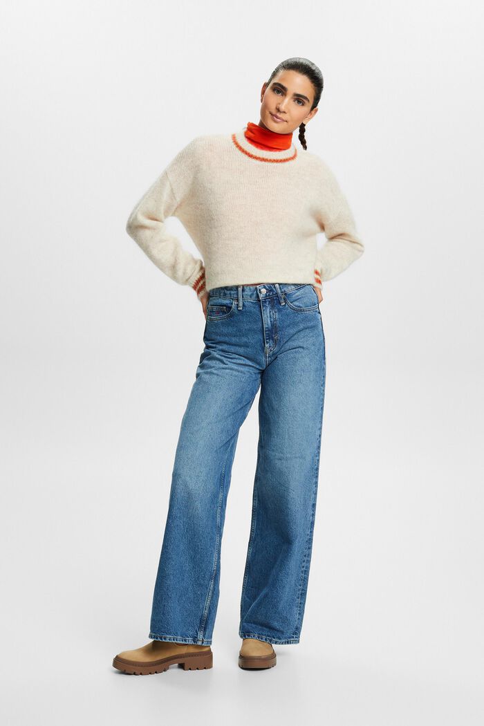 Jeans mit hohem Bund und geradem Bein