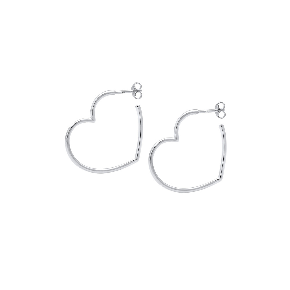 Elli Elli Boucles d'Oreilles Femmes Créoles Cœur Filigrane en Argent Sterling 925 Boucles d'oreilles