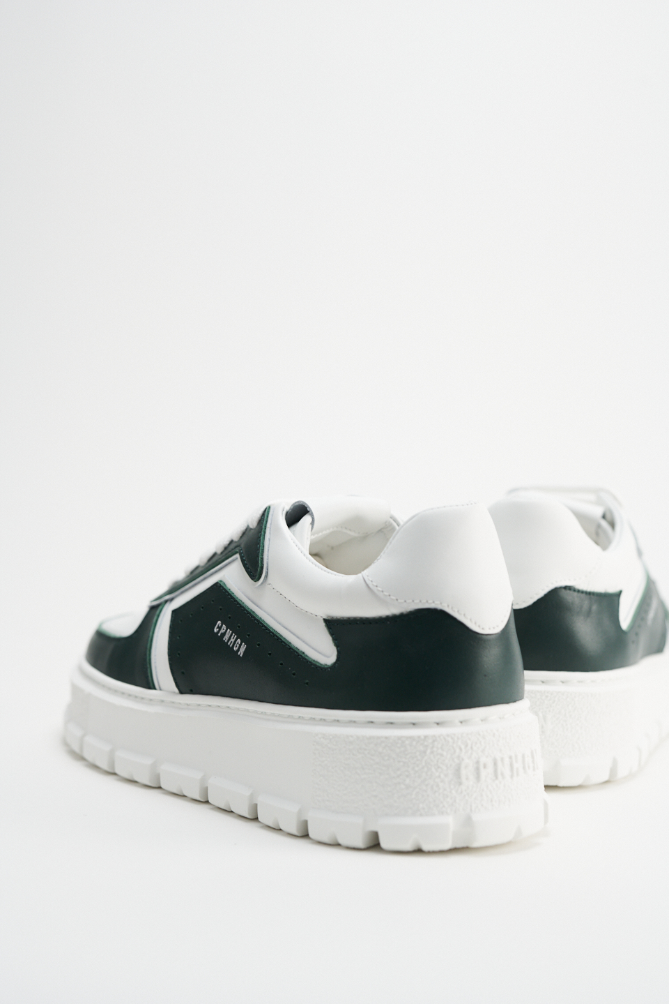 CPH332 leather mix green/white