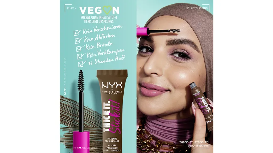 NYX PROFESSIONAL MAKEUP Brow Mascara Thick it Stick it! 7 ml 06 - Brunette