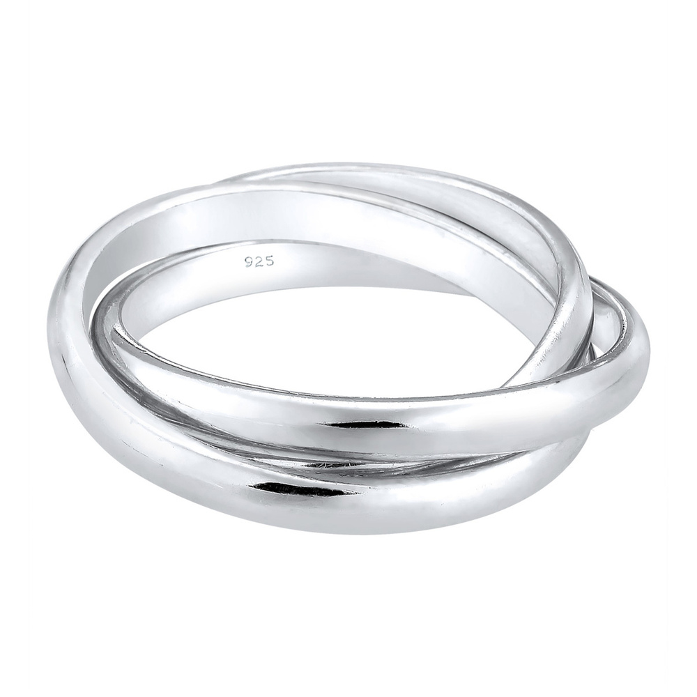 Elli Elli Bague Femmes Trio Enroulement Basique en Argent Sterling 925 Bague