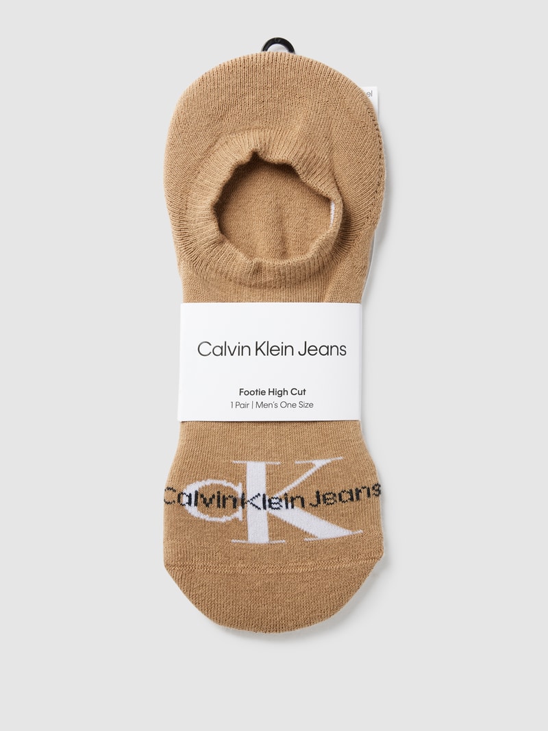 High Cut Füßlinge mit Label-Detail Modell 'FOOTIE' in camel