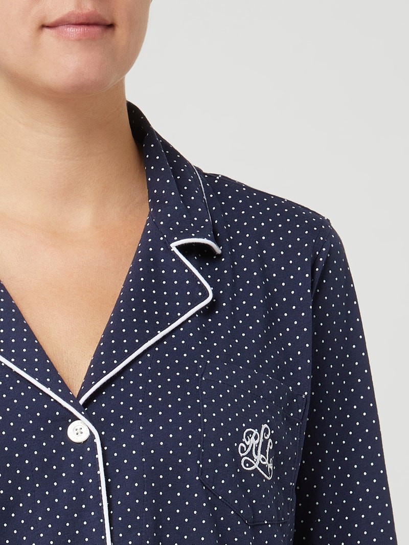 Pyjama mit Streifenmuster in dunkelblau