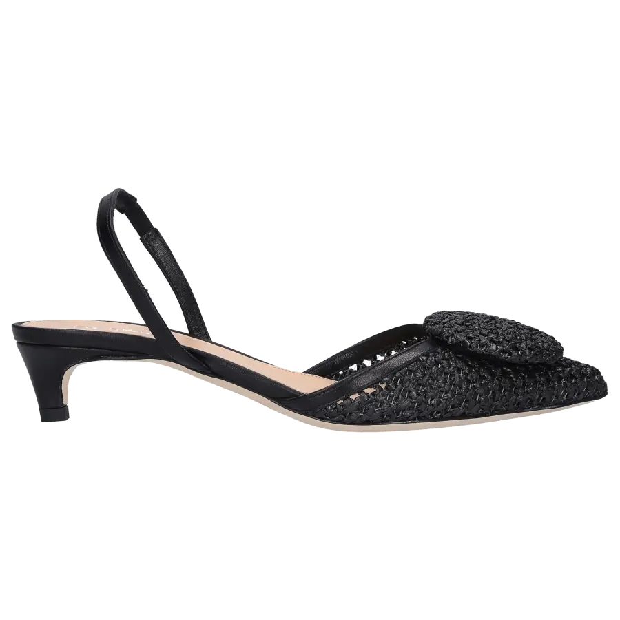 EN AVANT - Riemchensandalen SILBIDOS Kalbsleder Bast - schwarz