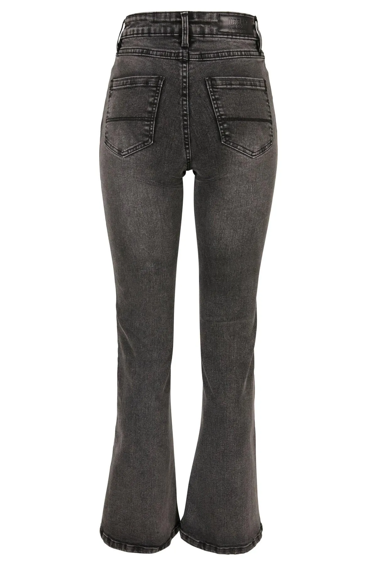 Urban Classics  Damen Jeanshose mit hoher Taille und ausgestelltem Bein