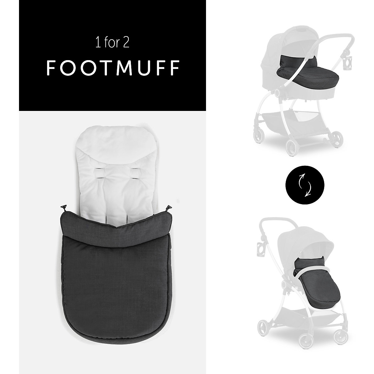 Kinderwagenaufsatz Colibri, Melange Black