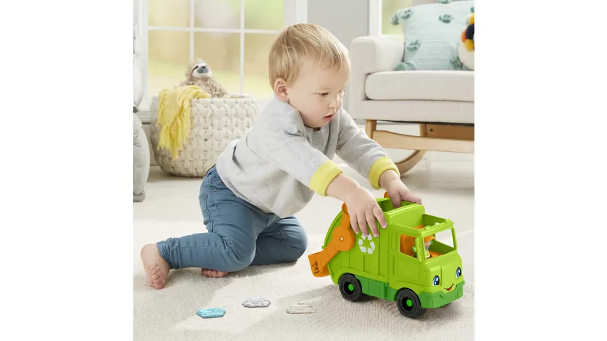Fisher-Price Little People Müll-Auto Spielzeug mit Figuren, Lernspielzeug