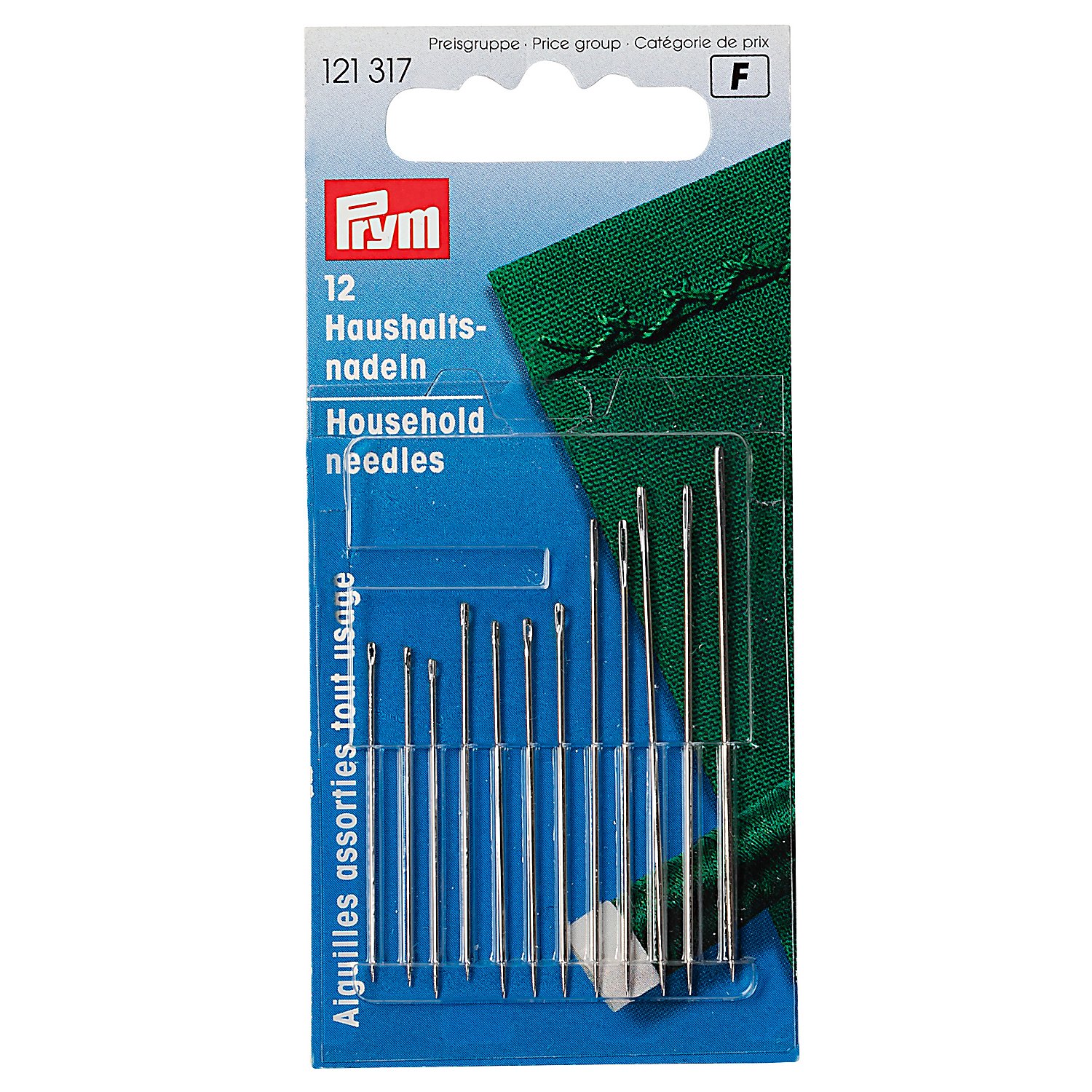 Prym Haushaltsnadeln, Stärke: 0,60–0,90 mm, Länge: 34–54 mm, Inhalt: 12 Stück