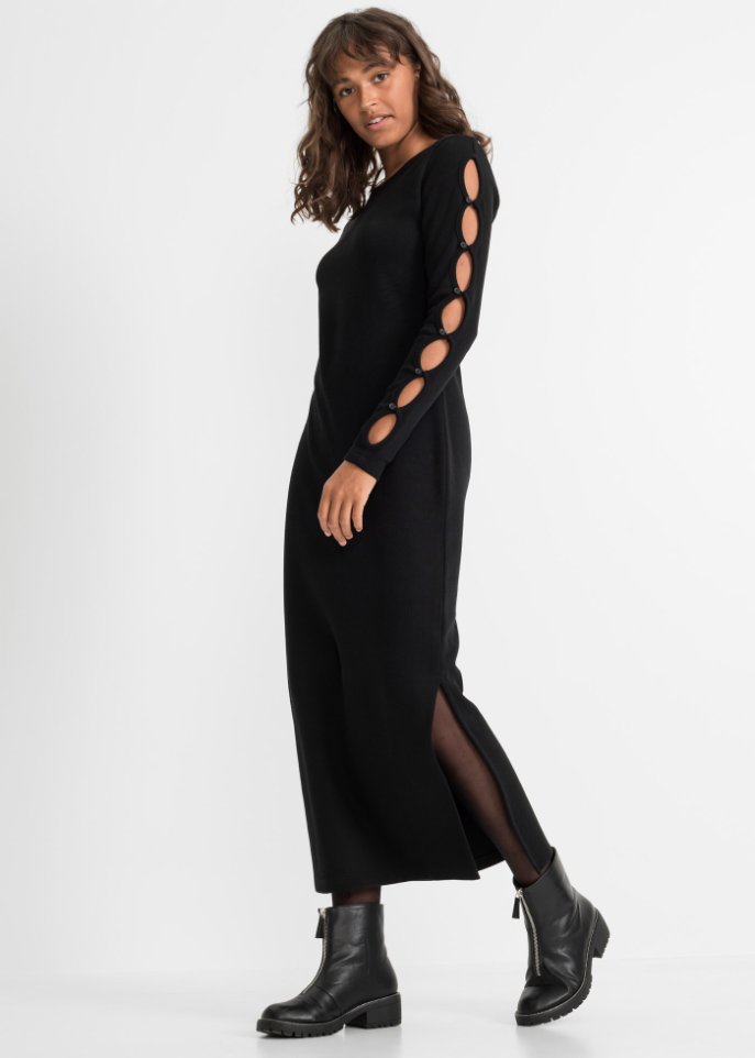 Midikleid mit Schlitz und Cut-Outs