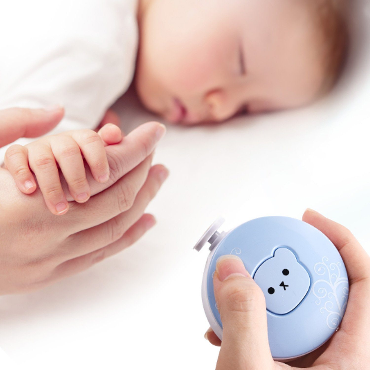 Baby Ja Baby-Fußnagelknipser Elektrische Baby Nagelfeile, Maniküre-Pediküre-Set, Baby Nagelfeile, Mit 6 Schleifköpfen