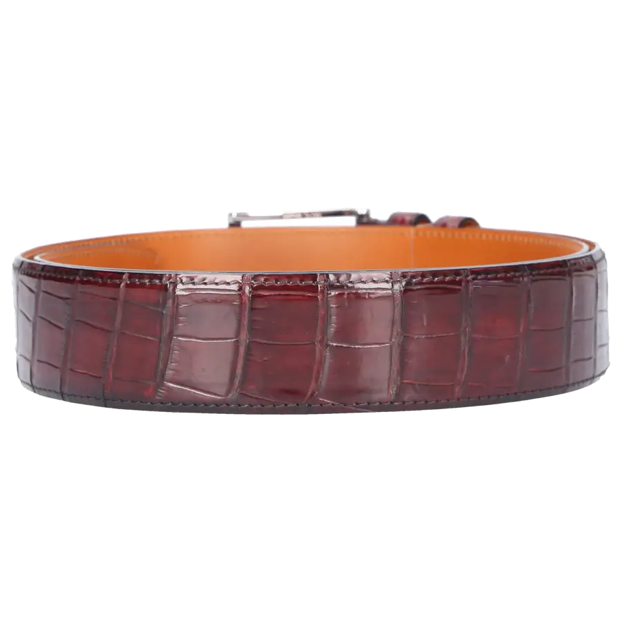 Santoni - Herrengürtel Alligatorleder - rot