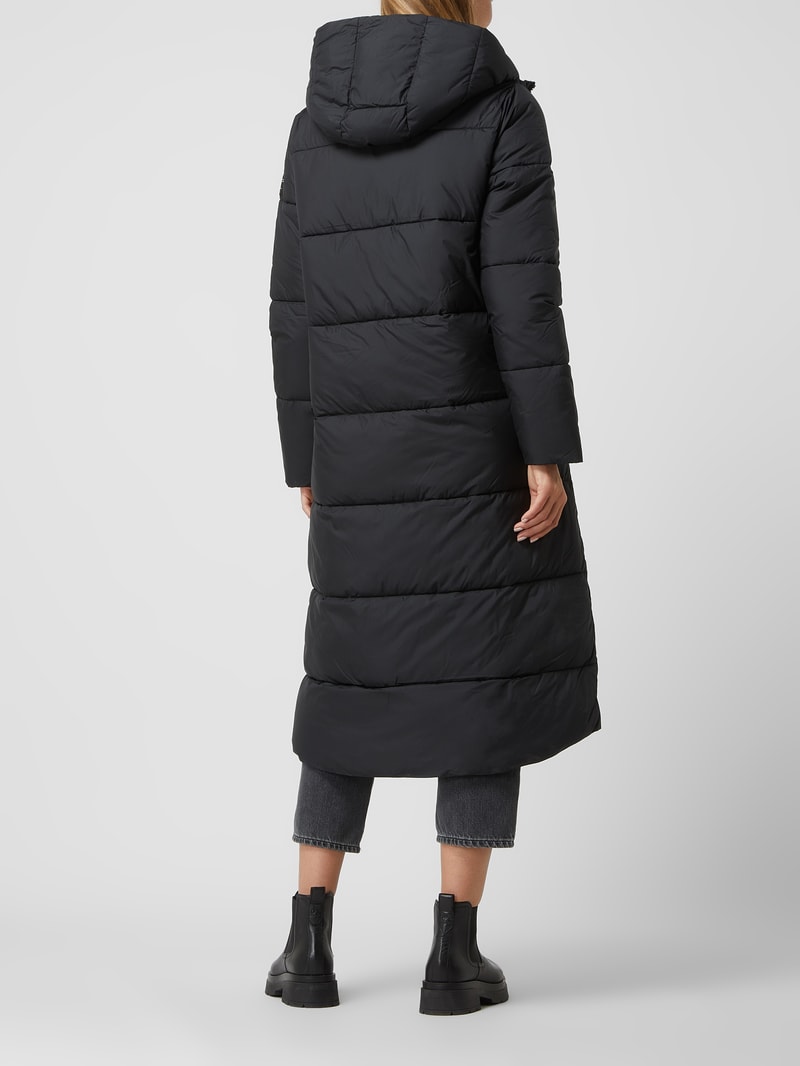 Light-Steppmantel mit Kapuze in schwarz