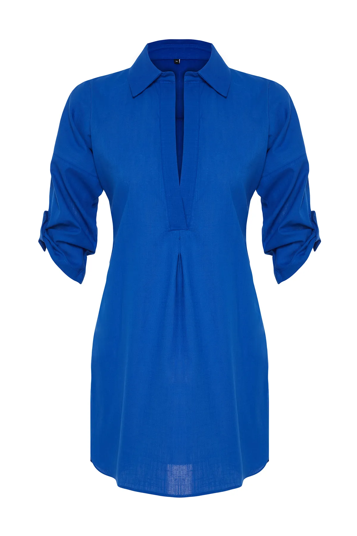 Trendyol Collection  Saks Mini-Strandkleid aus Webstoff TBESS21EL3979