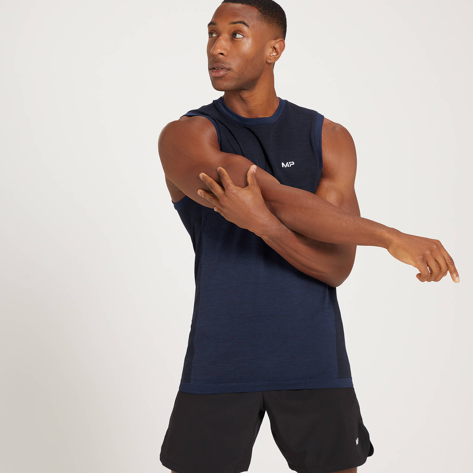Débardeur sans coutures MP pour hommes – Bleu foncé chiné