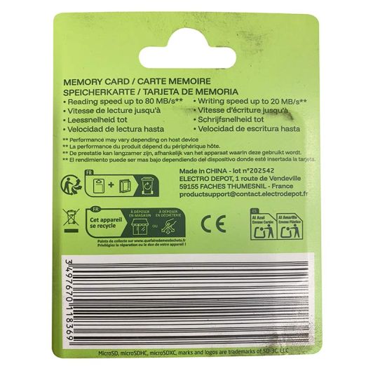 Adaptor cartelă Micro SD HIGH ONE 16Go