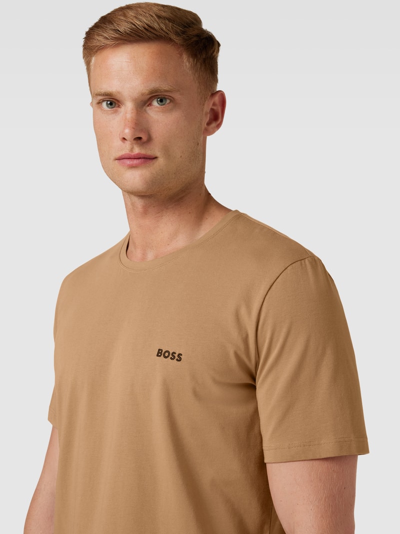 T-Shirt mit Logo-Stitching Modell 'MIX&MATCH' in beige
