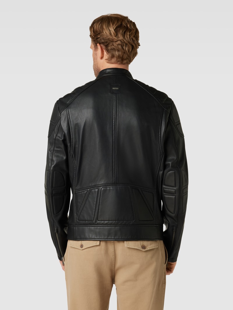 Lederjacke aus Lammleder Modell 'Jomarc' in schwarz