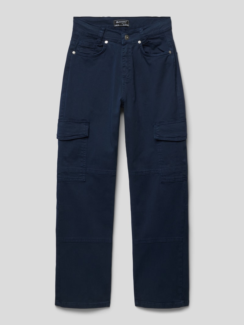 Cargohose mit Knopf- und Reißverschluss in marineblau