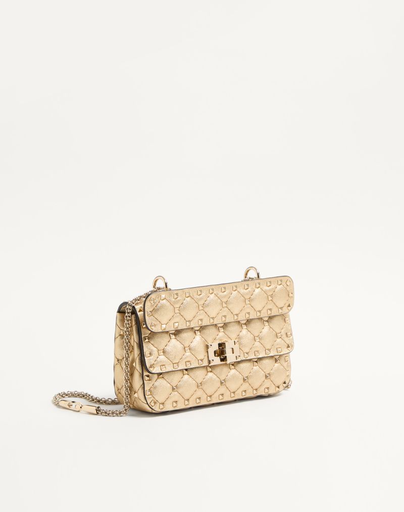 Valentino Garavani Rockstud Spike Lille Taske i Lamineret Nappalæder