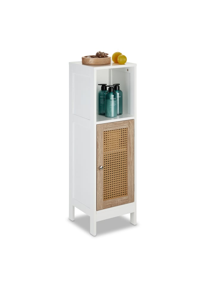 relaxdays Badezimmerschrank in Weiß/ Natur - (B)30 x (H)96,5 x (T)30 cm günstig kaufen onesize