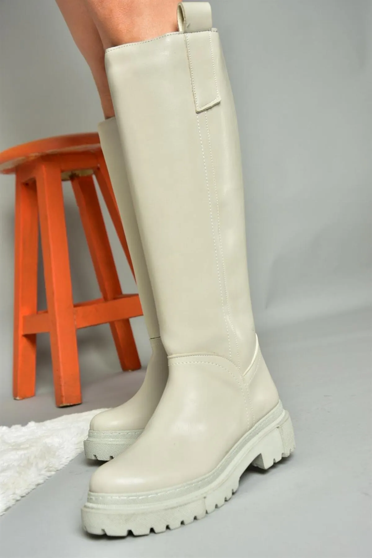 Fox Shoes  R973201109 Graue Damenstiefel mit dicker Sohle