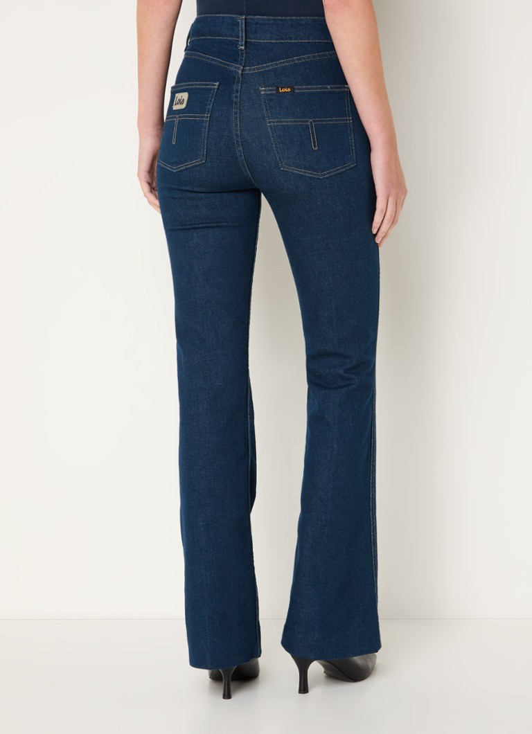 Lois Riley high waist flared jeans with dark wash