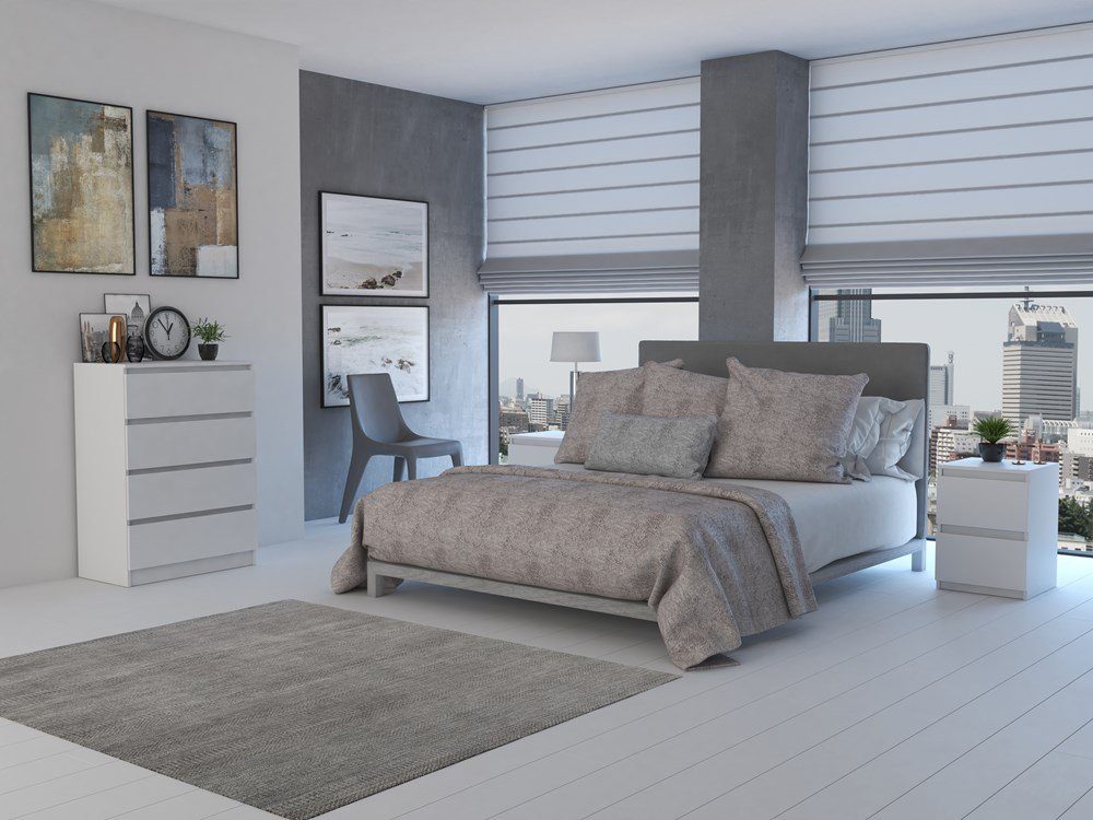 Home Collective Kommode weiß Schubladen, Schlafzimmer Flur kleiner Nachttisch, Schrank, mit drei Schubladen, Sideboard, Highboard, Breite 70 cm Höhe 75cm