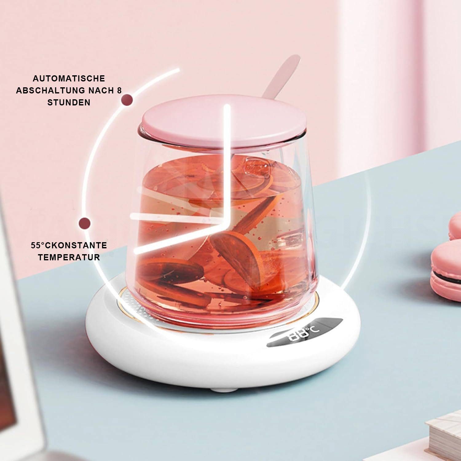 MAGICSHE Tassenwärmer Elektrischer Kaffeetassenwärmer mit 3 Temperaturstufen
