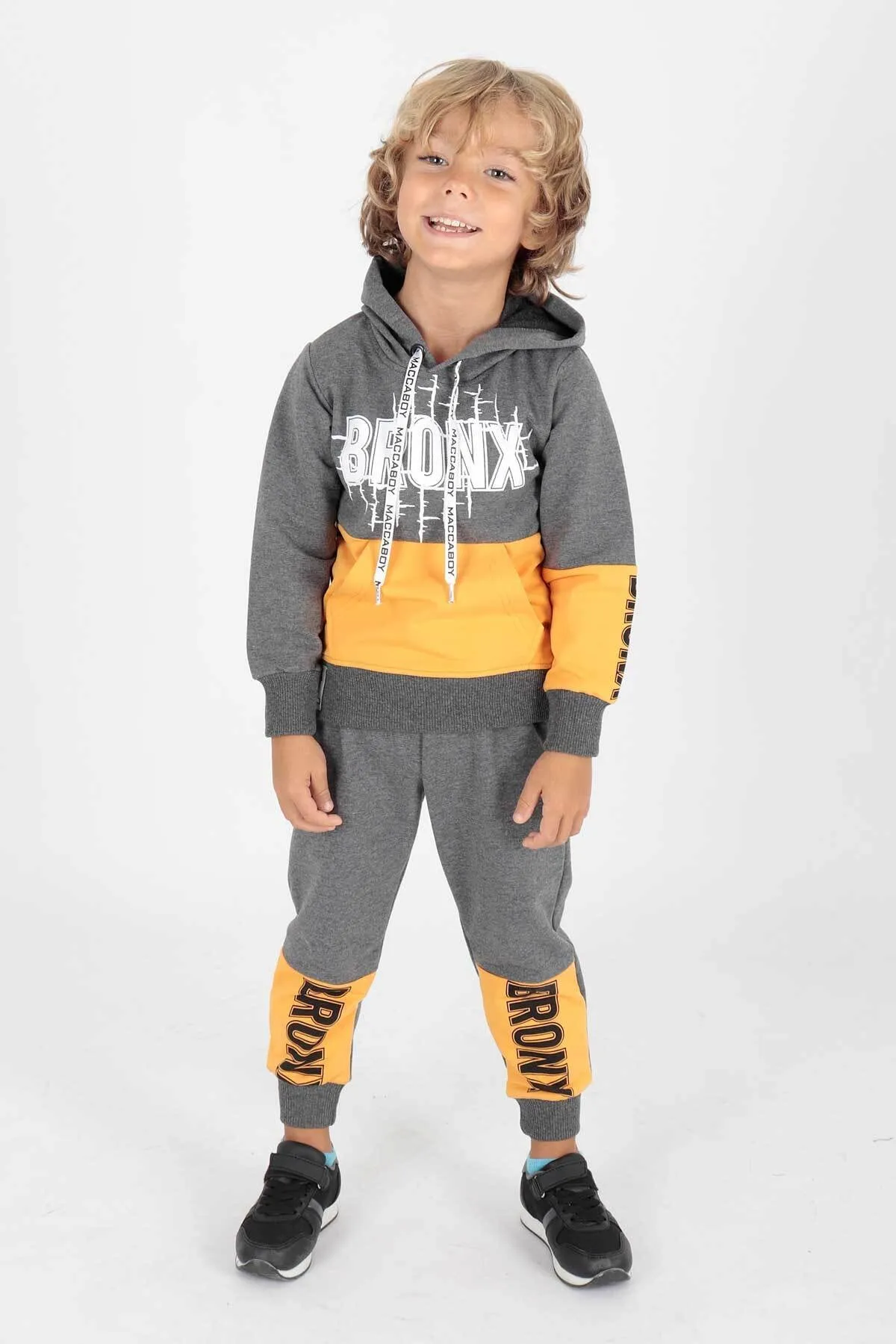 AHENGİM  Bedrucktes Bronx-Trainingsanzug-Set für Jungen Ak2235
