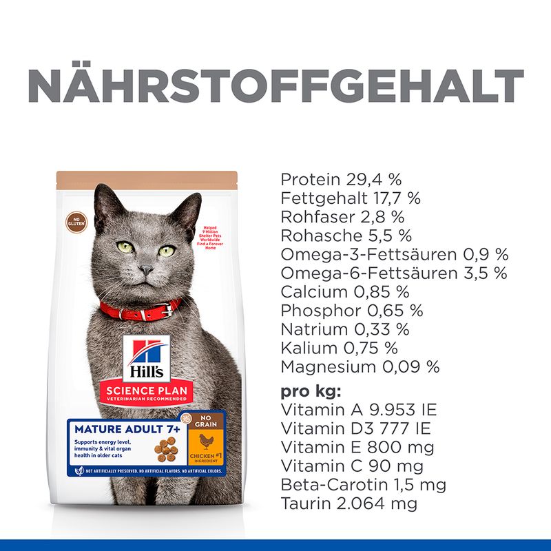 Hill's Science Plan Mature Adult 7+ No Grain mit Huhn zu TOP-Preisen