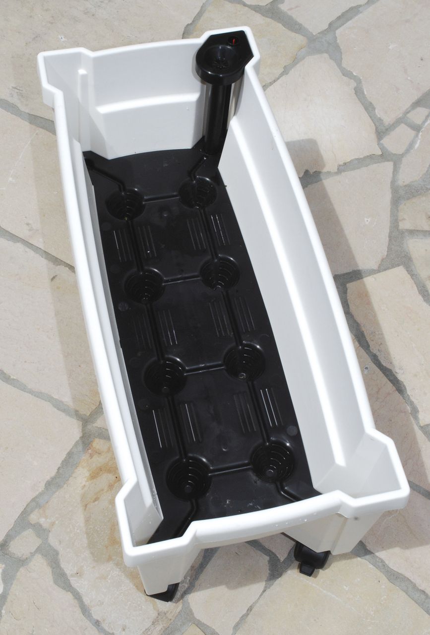 KHW KHW Calypso Pflanzkasten, weiß, auf Rollen mit Bewässerungssystem, modulares Spalier