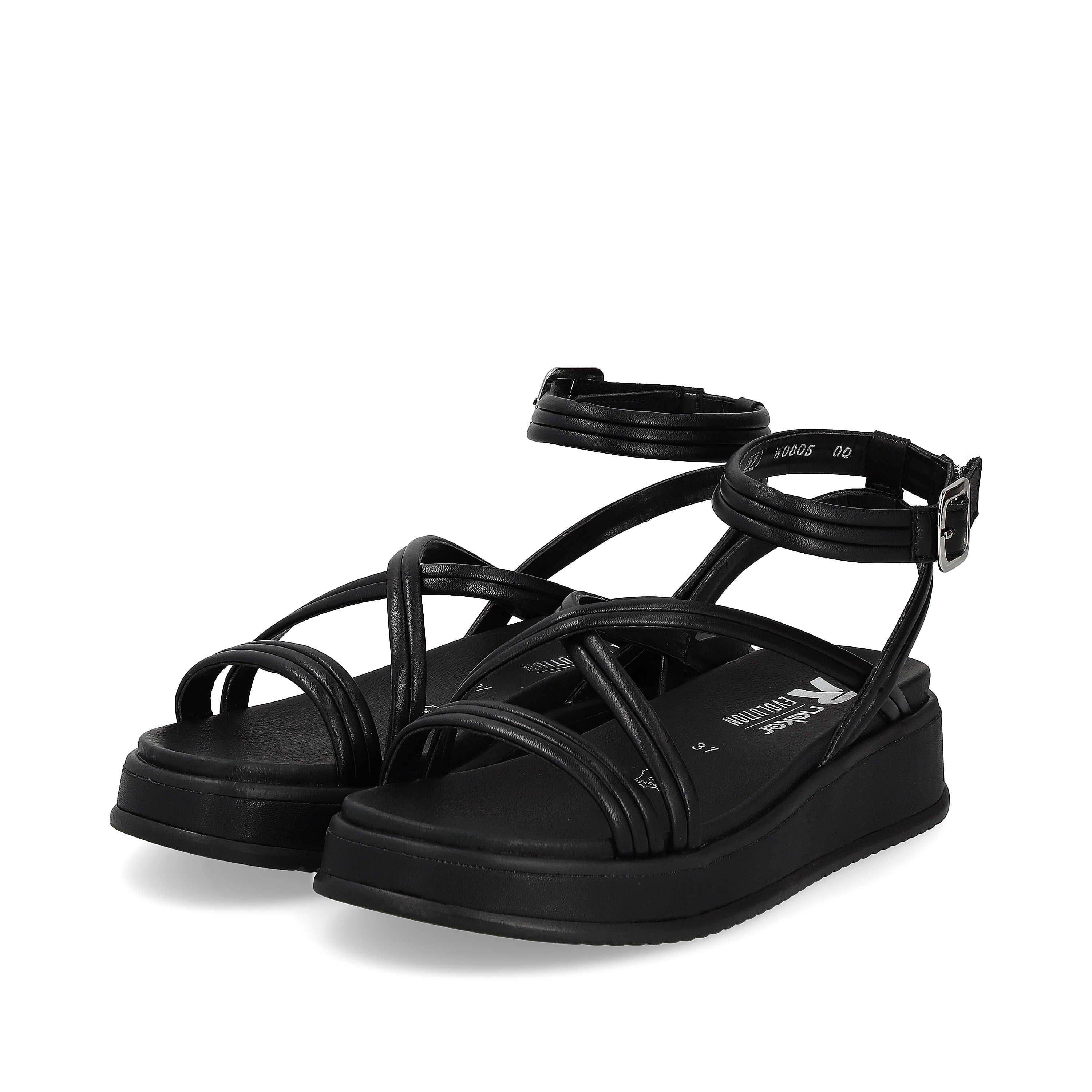 Rieker Damen Riemchensandalen noir