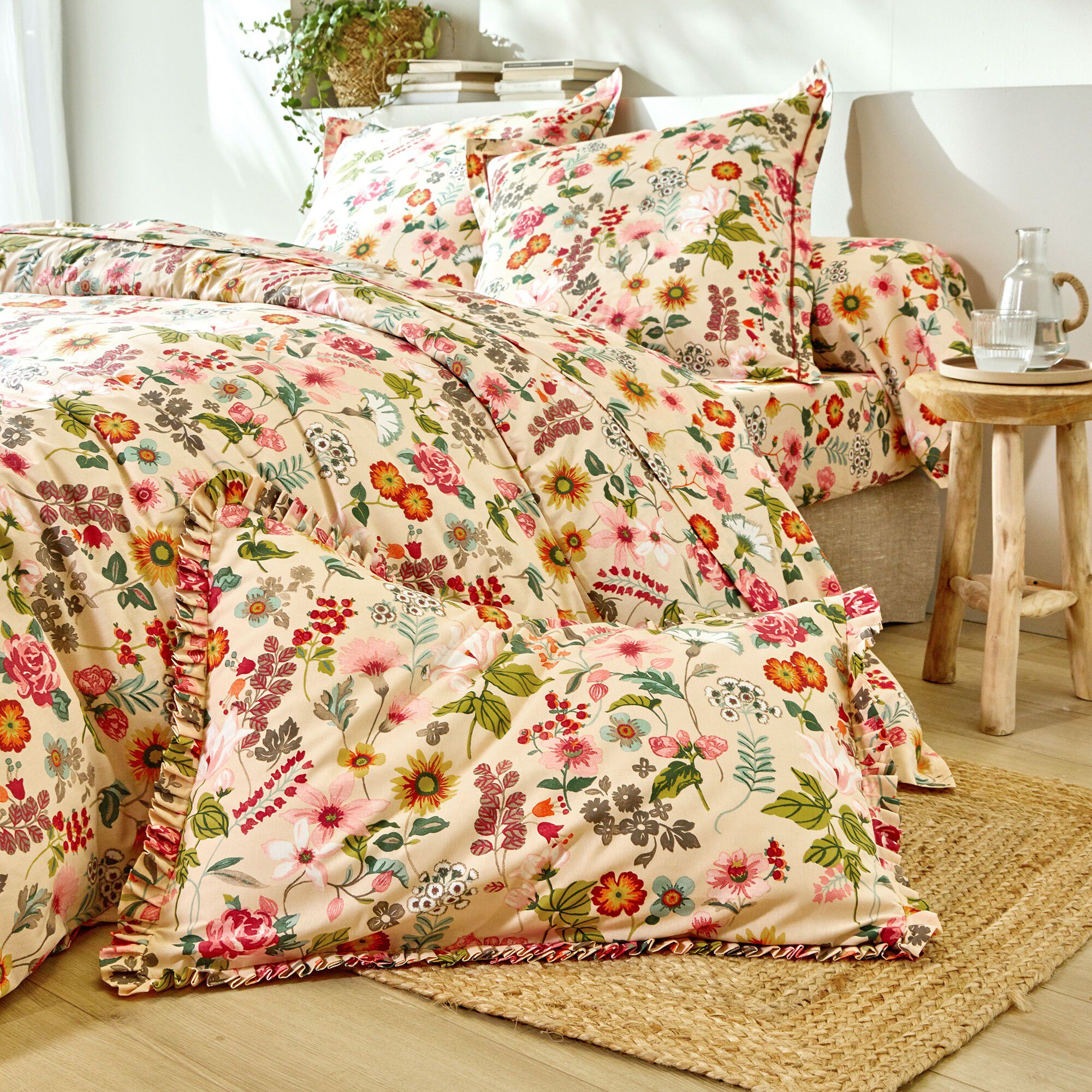 Linge de lit Kelly en coton imprimé floral
