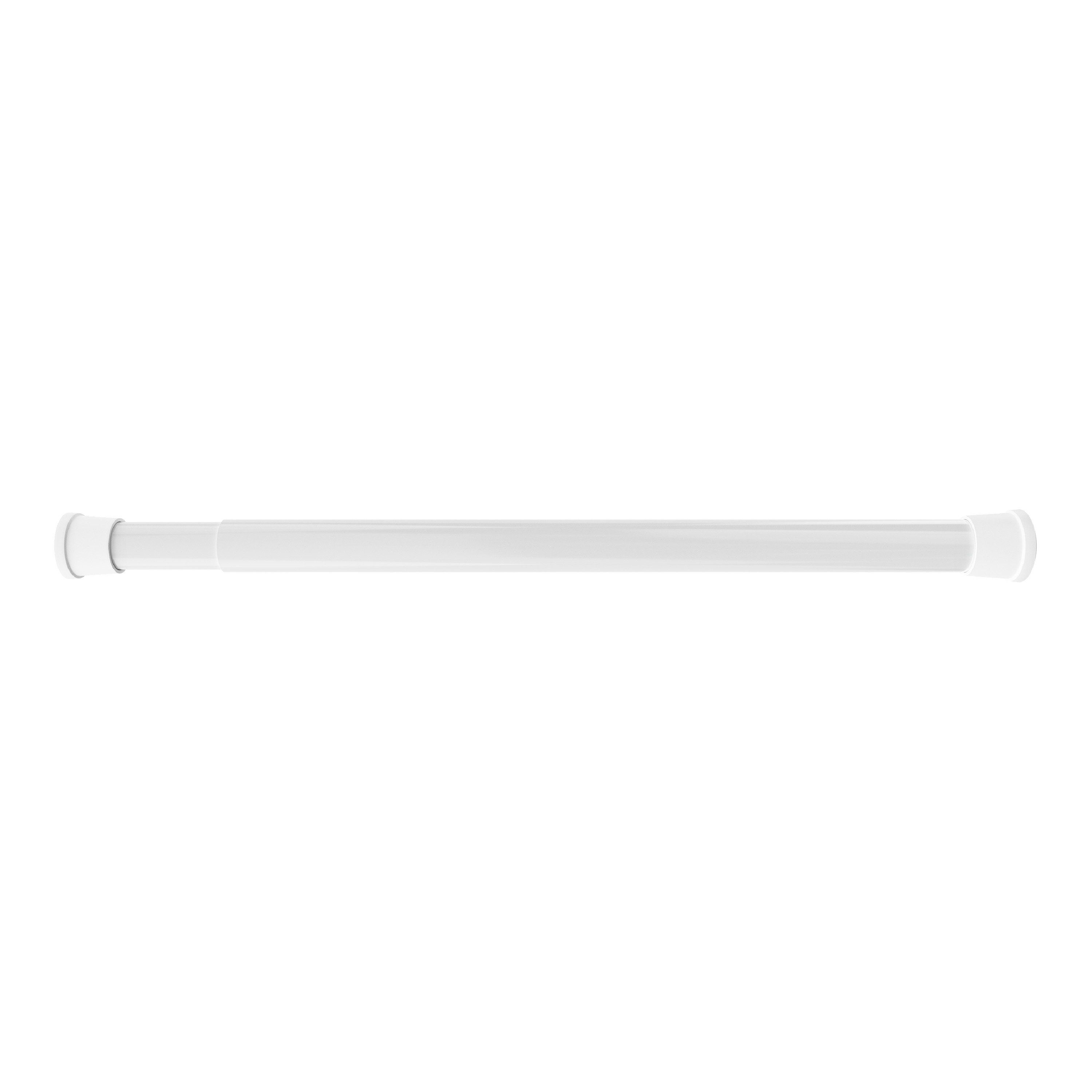 Duschvorhangstange Hastaflex Teleskop Duschstange mit Gummi Enden, Aquabad®, 1-läufig, ausziehbar, Kunststoff, Weiß, 55 - 90 cm