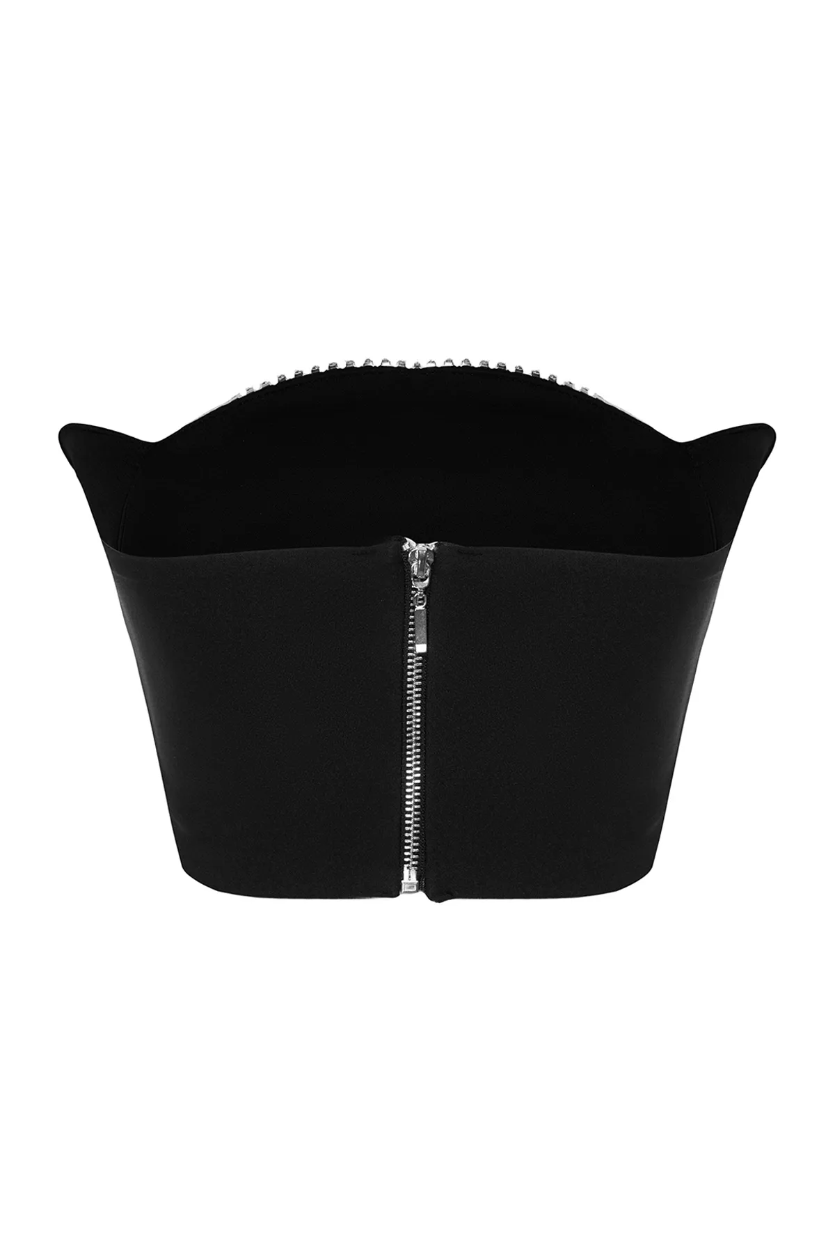 Trendyol Collection  Schwarzes Crop-Bustier mit glänzendem Stein TPRAW24BS00026