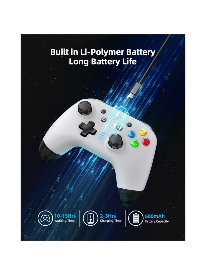 Almina EasySMX ESM-9124 Kabelloses Bluetooth/2,4GHz Gamepad Weiß in Weiß günstig kaufen onesize