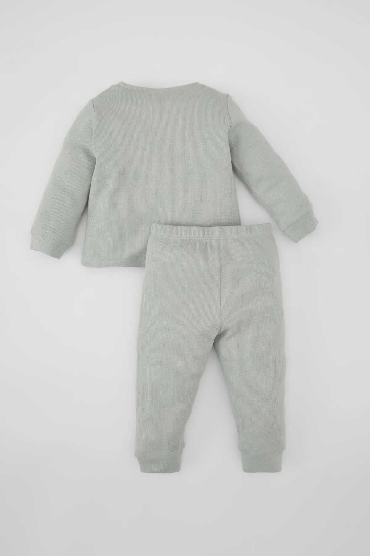 DeFacto  Langarm-Pyjama-Set mit Waffelmuster und Dinosaurier-Aufdruck für Babys (Jungen) B8779a524sp