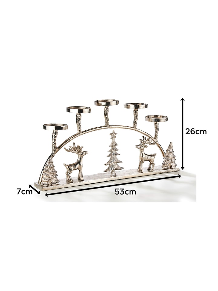 kobolo Kerzenhalter CURVED4LIGHT in Silber günstig kaufen onesize