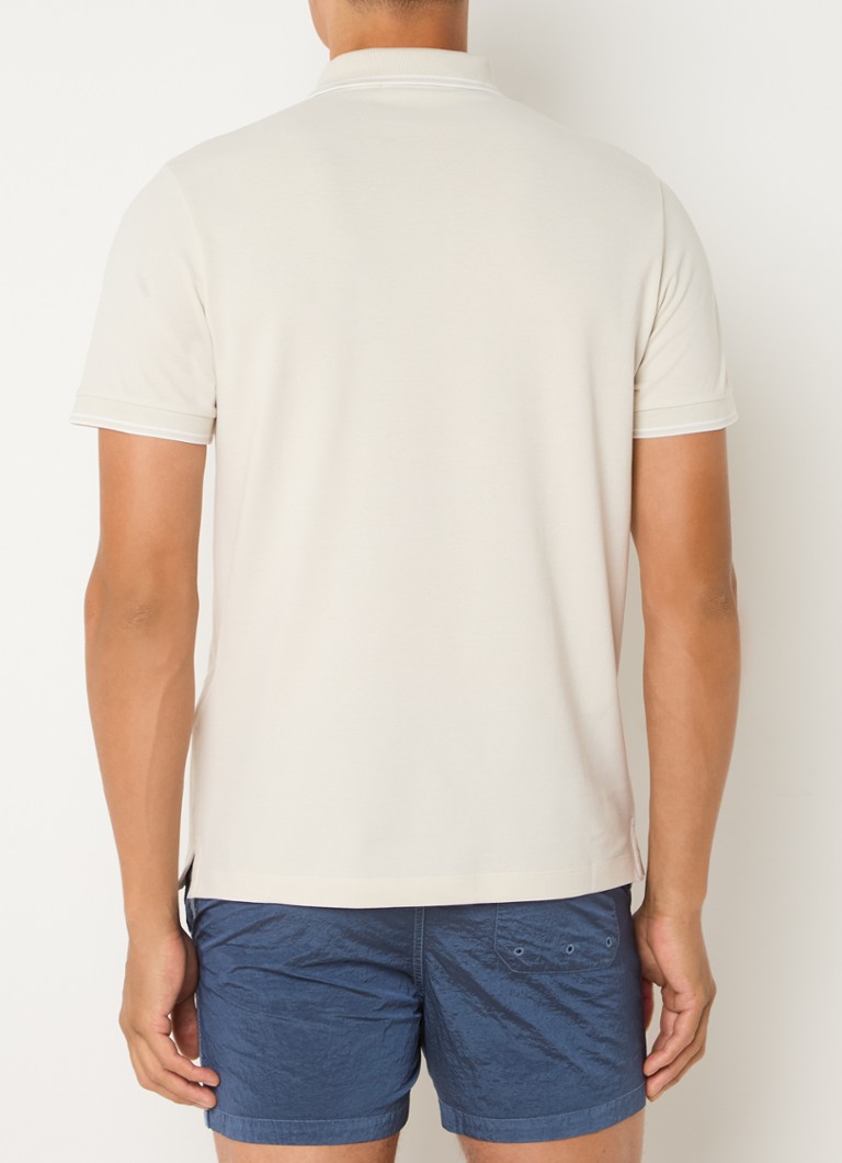 Polo Stone Island 2SC18 de corte regular, confeccionada em algodão piqué com punhos texturizados.