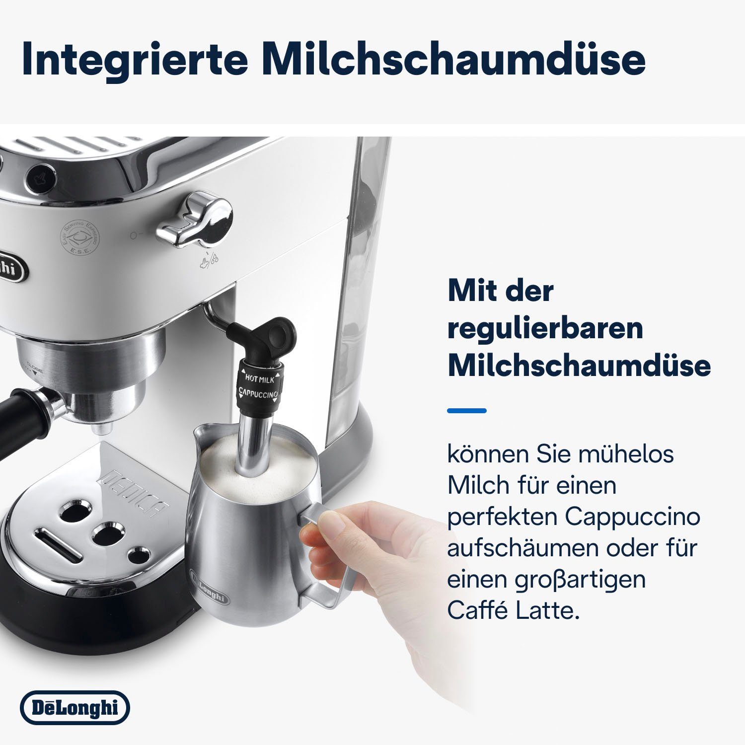 De'Longhi Siebträgermaschine Dedica Style EC 685.W, 1350 Watt, 15 Bar
