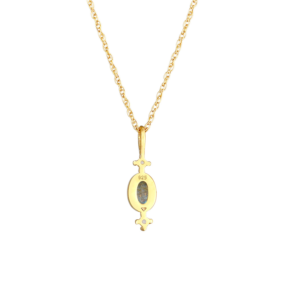 Elli PREMIUM Elli PREMIUM Collier Pendentif torsadé pour dames avec topaze de Labradorite en 9 collier