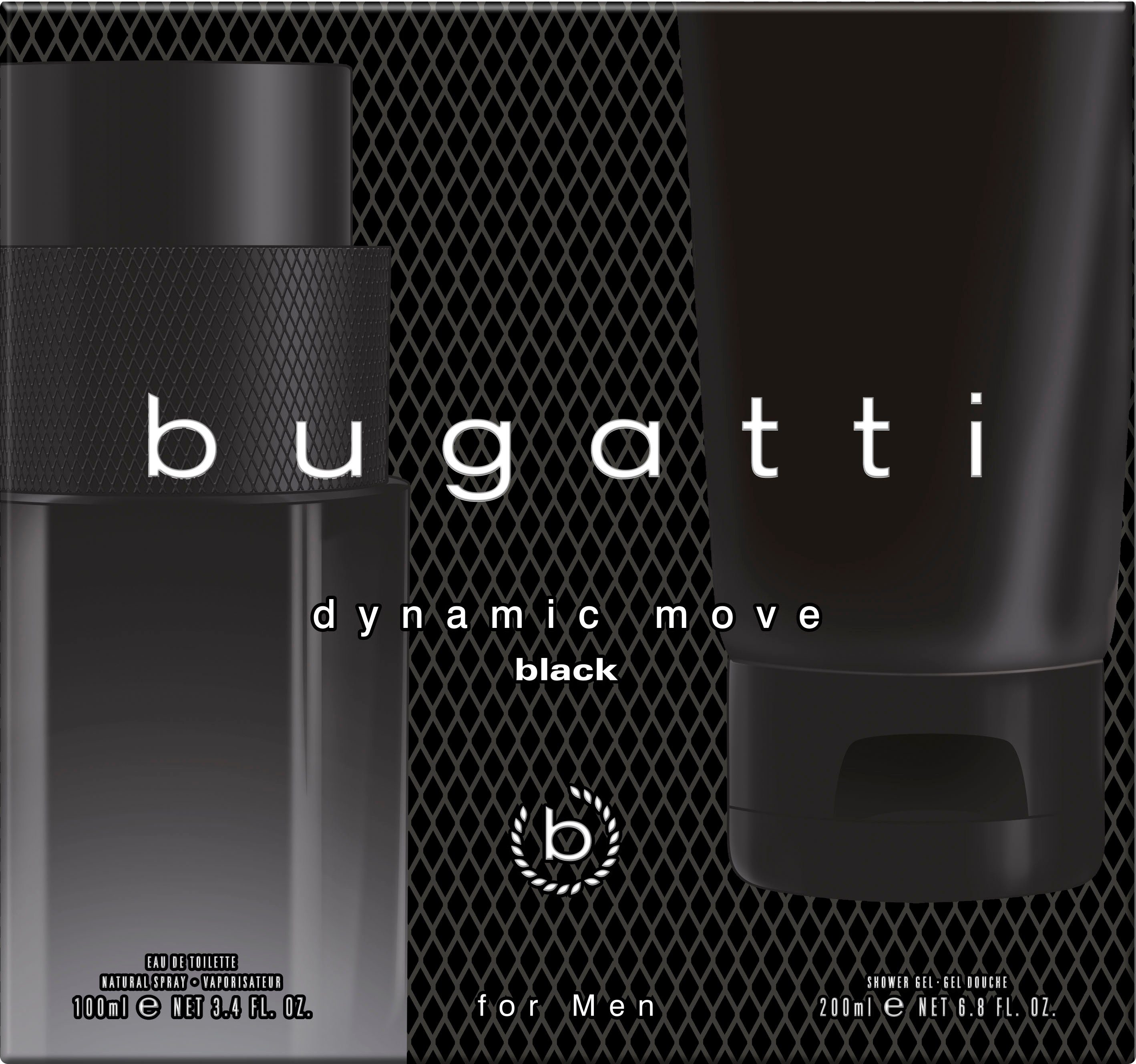 bugatti Eau de Toilette bugatti Dynamic Move man black GP EdT 100ml + 200 ml SG, 2-tlg.
