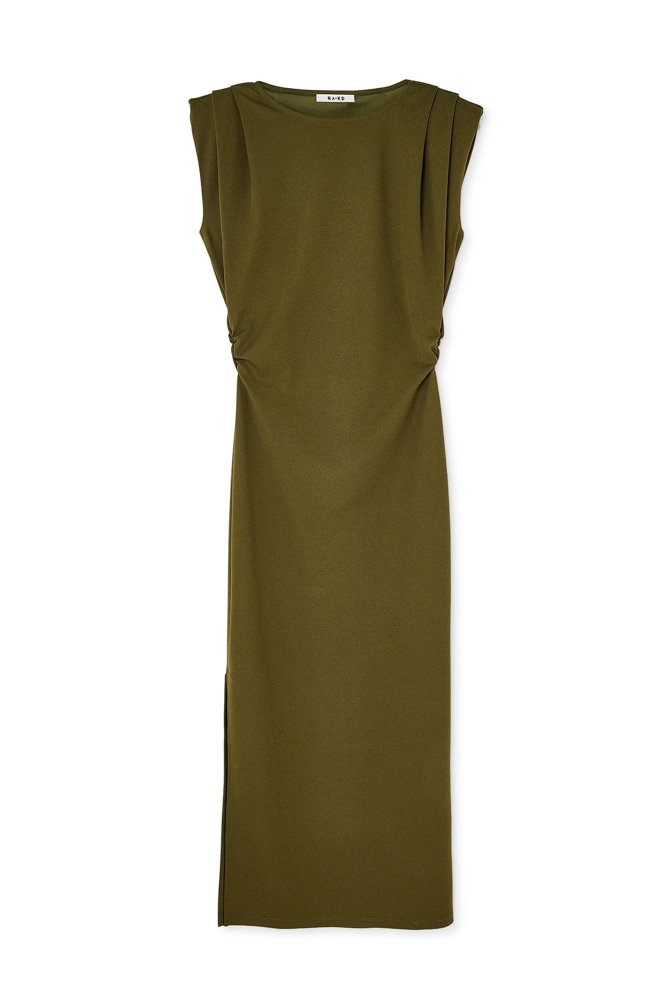 Midikleid mit markanten Schultern