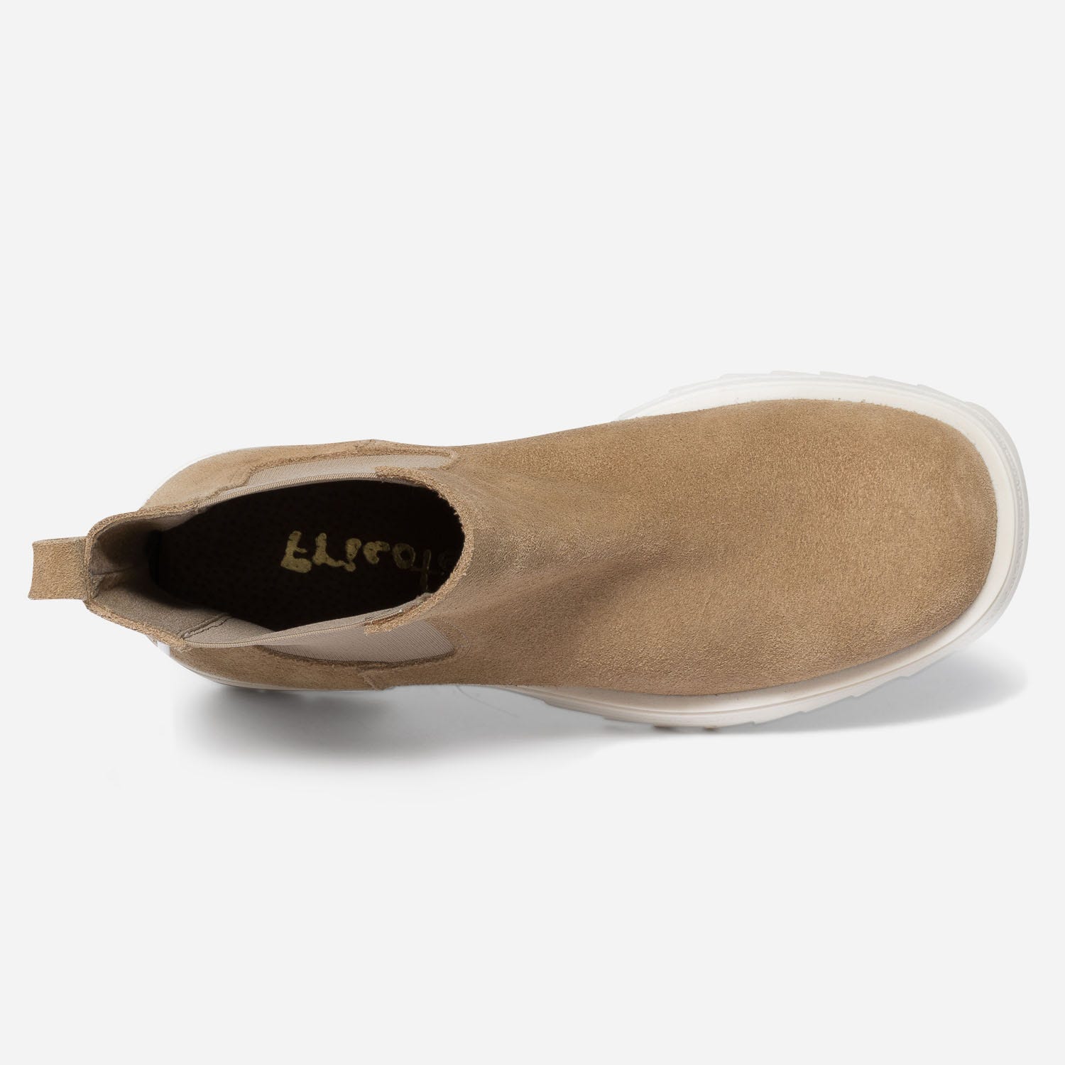Chelsea boots TEXTO beige cuir velours