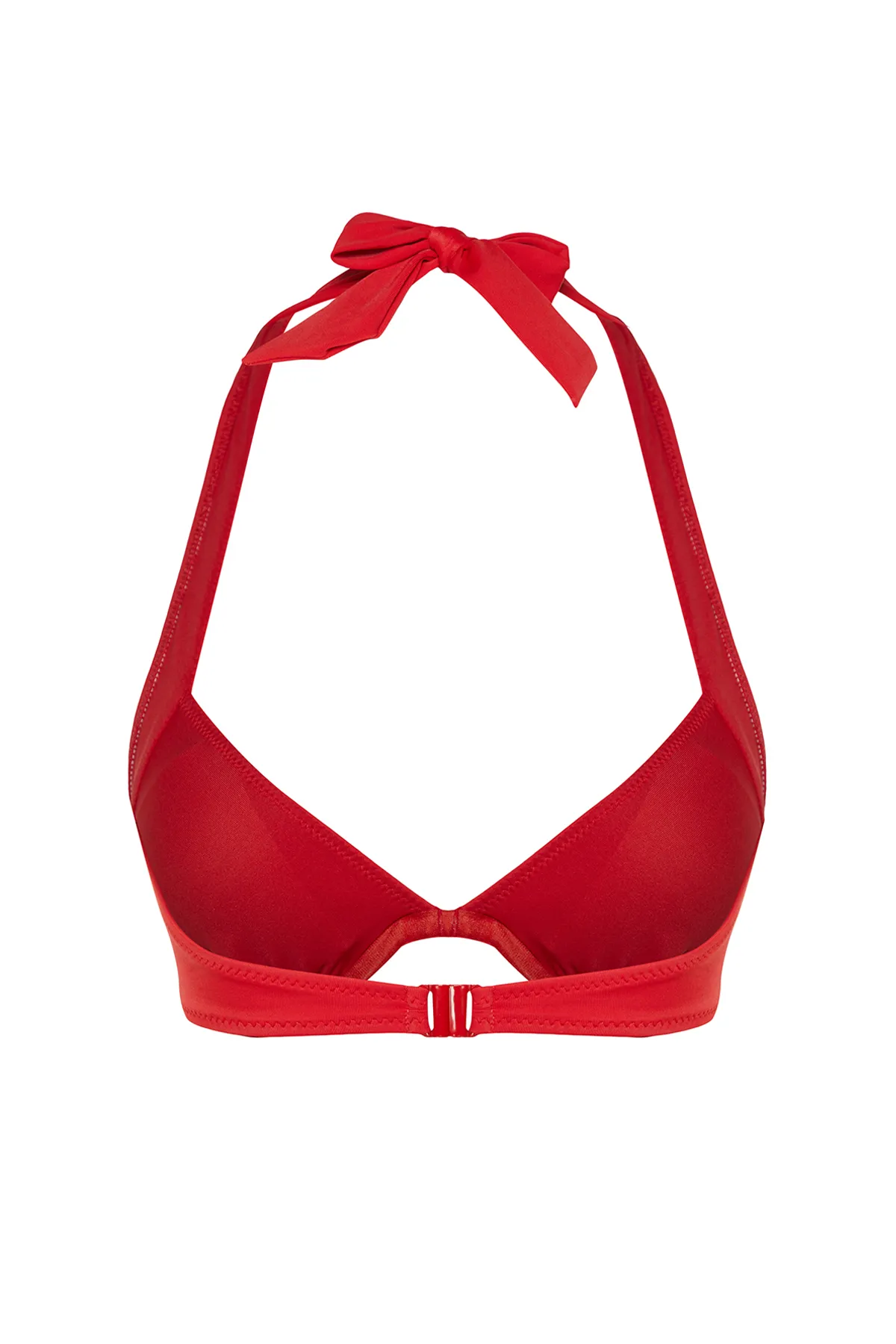 Trendyol Collection  Rotes Balconette-Bikinioberteil mit umgekehrtem V-Ausschnitt TBESS24BU00159