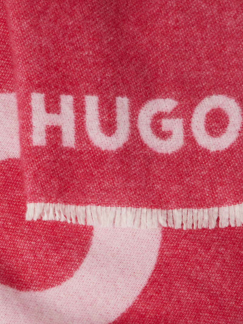 Schal mit Label-Prints Modell 'Alexie' in pink