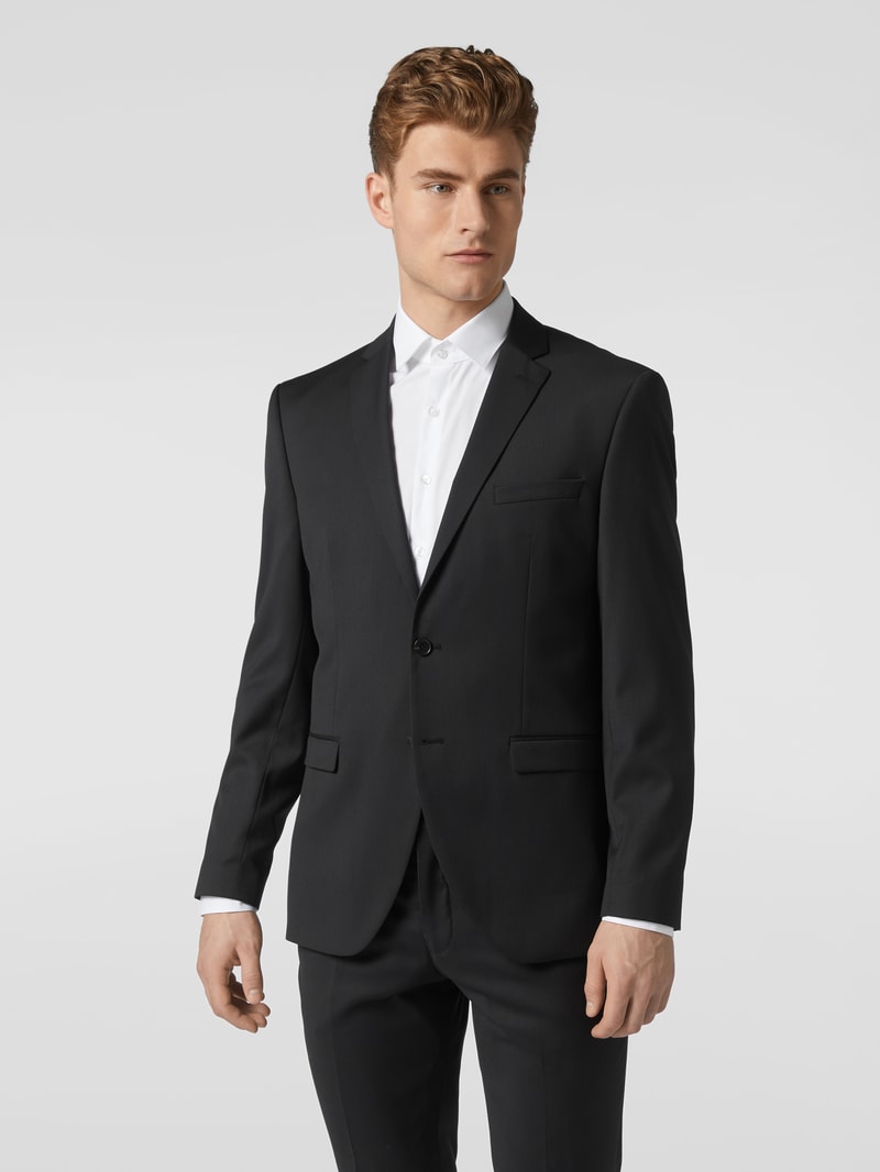 Slim Fit 2-Knopf-Sakko mit Stretch-Anteil in schwarz