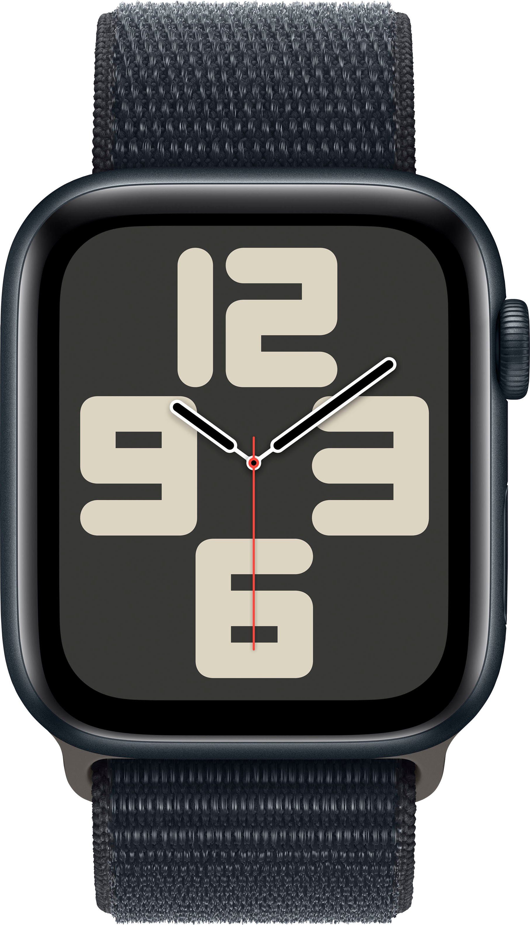 Apple Watch SE GPS 44 mm Aluminium Smartwatch (4,4 cm/1,73 Zoll, Watch OS 10), Sport Loop