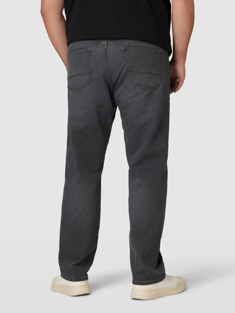 PLUS SIZE Jeans mit Label-Stitching Modell 'MADISON' in hellgrau