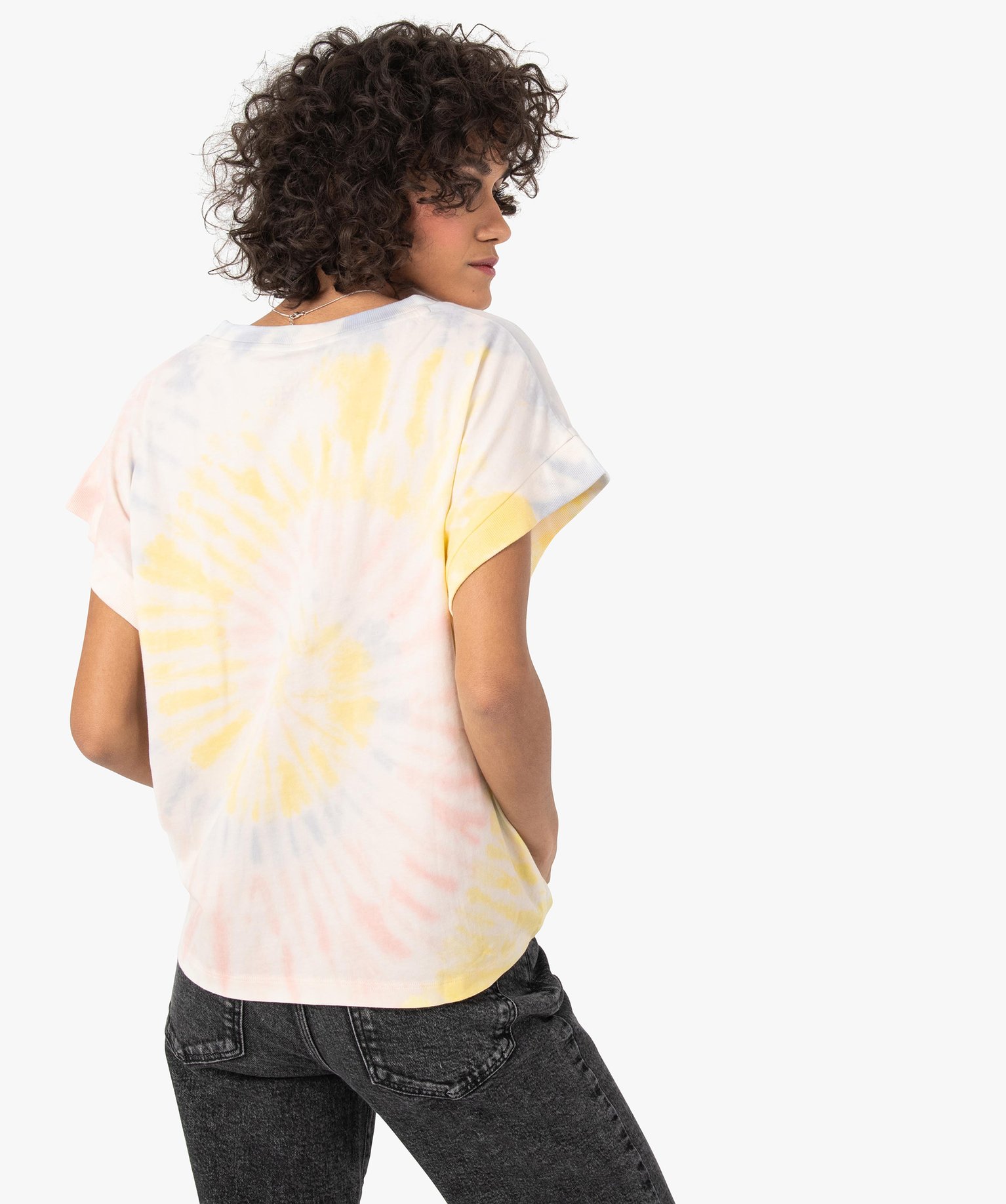 Tee-shirt femme à manches courtes coupe large – Camps United multicolore | GEMO